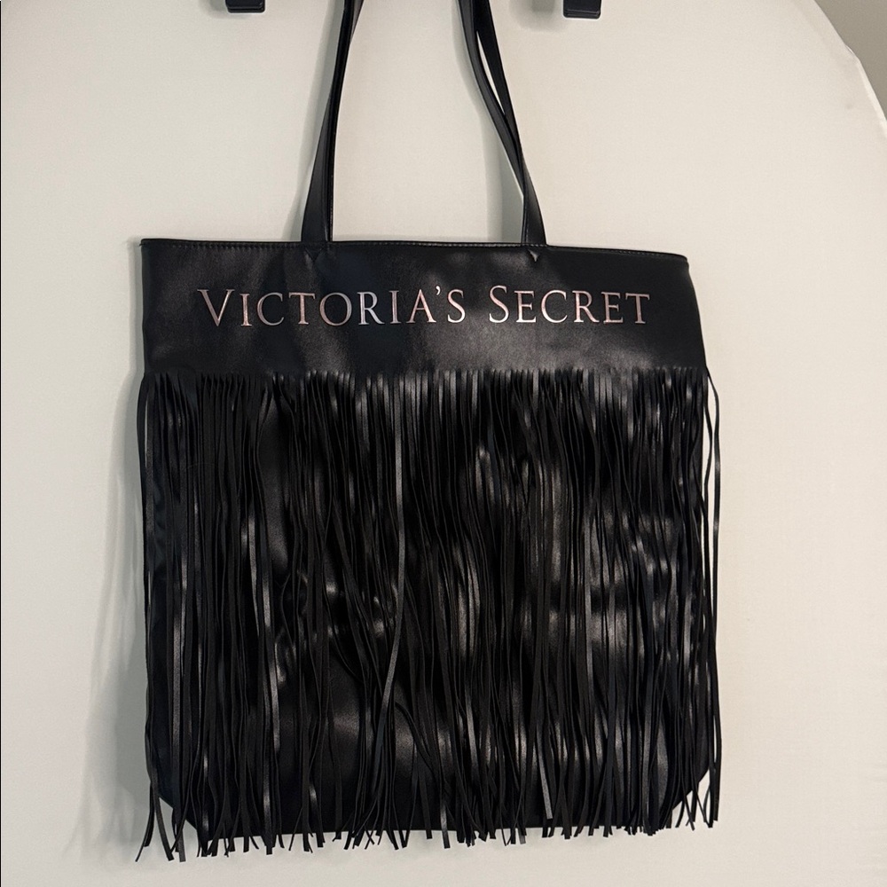 Victoria's Secret Black Tote with Fringe